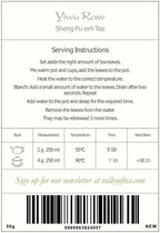 Valley of Tea Sheng Pu-erh Tea, 50g, Young Pu erh, Naked Tea, Yunnan China, Chinese Pu Er, Green, Loose Leaves
