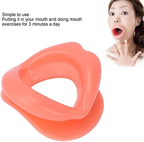 Dioche Oral Mouth Muscle Massage Tool Silicone Face Slimming Tightening Smile Trainer Lip Exerciser for Muscles Stretching Lifting Exercise Lips Traine, Red