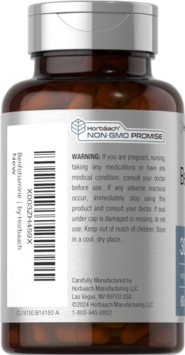 Horbaach Benfotiamine 300mg | 60 Capsules | Vitamin B1 Thiamine | Non-GMO & Gluten Free Supplement