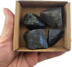 3-5Pcs Labradorite Natural Raw Crystals 1''-2'' Rough Stones Rocks for Tumbling Polishing Cabbing Gemstones Crystals and Healing Stones for Wicca Reiki,Fountian Rocks for Decorations (Labradorite)