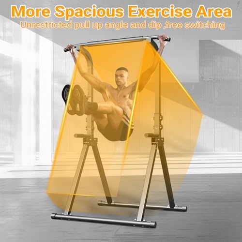 Foldable Pull Up Bar Free Standing Multi-function Power Tower Dip Bar Home Gym Strength Training Equipment 350 LBS Weight Capacity