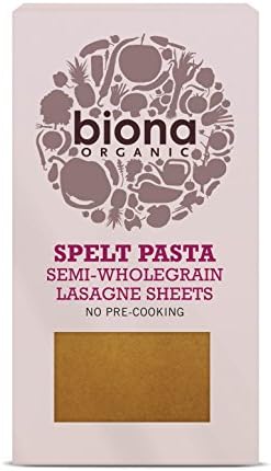 Biona Organic Spelt Pasta Semi-Wholegrain Lasagne Sheets 250g (Pack of 4)