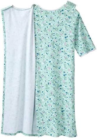 Silverts Women’s Adaptive Clothing Open Back Knit Nightgown, Assisted Dressing Gown for Elderly, Nursing Home Wear