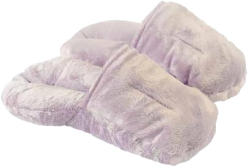 Herbal Concepts Microwavable Slippers for Women – Microwave Heated Foot Warmers with Aromatherapy, Flax Seed Heatable House Shoes for Cozy Warm Feet, Contains 12 Herbs (Lavender)