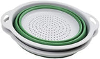 SAMMART 2.6L (0.68 gallons) Collapsible TPE/PP Colander & Bowl Set. Foldable Washing Basin - Portable Dish Washing Tub - Space Saving Colander