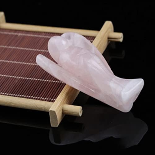 Healing Crystal Angel Figurine Natural Gemstone Hand Carved Pocket Peace Guardian Angel Statue Reiki Healing Crystals Desk Ornament Home Decorations （2 pcs）