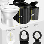 Portable Camping Toilet with Pop-Up Privacy Tent, 12-inch Toilet Seat, Outdoor Portable Folding Toilet Potty for Adults Load Capacity of 400 Lbs, LED-Light Camping Bathroom
