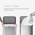 simplehuman Code M 200 Count, Dispenser Pack Custom Fit Liners, Drawstring Trash Bags, 45 Liter / 11.9 Gallon, White