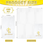 100 Pcs Easter Cross Paper Napkins Disposable, Religious God Bless Gold Foil Cocktail Napkins, He is Risen Paper Napkin for Easter First Communion Baptism Confirmation Party Supplies Decorations