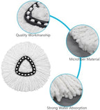 8-Pack Reusable Mop Head Replacement for O Cedar Easywring 1-Tank System, Microfiber Spin Mop Refills Compatible with Vileda 2-in-1 Turbo Triangle