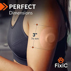 Fixic Freestyle Adhesive Patch 25 PCS – Good for Libre 1, 2, 3 & Plus – Enlite – Guardian – NO Glue in The Center of The Patch – Pre-Cut Back Paper – Long Fixation for Your Sensor! (Tan)