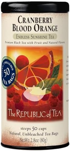 The Republic of Tea – Cranberry Blood Orange Black Tea, 50 Tea Bags, Fruit-Infused Blend, Gluten Free