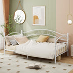 Giantex Metal Twin Daybed, Modern Sofa Day Bed with Stylish Headboard & 12 Metal Slats Support for Living Room, Bedroom, Guest Room, No Box Spring Needed, White