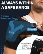 Shoulder Brace for Men & Women - Adjustable Shoulder Compression Sleeve with Y-shaped Compression Strap - Medium Shoulder Support & Pain Relief - Universal for Left & Right Shoulders, M