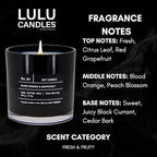 Lulu Candles | Blood Orange & Grapefruit | Luxury Scented Soy Jar Candle | Hand Poured in The USA | Highly Scented Long Lasting (9 Oz.)