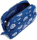 Vera Bradley Women's Cotton Nfl Medium Cosmetic Makeup Organizer Bag (Multiple Teams Available), Dallascowboysonblue/Graybandana, One Size