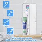Jeffdad 2 Packs Travel Size Toothbrush Case, Plastic Toothbrush Travel Holder for Manual Toothbrushes, Transparent Containers for Toothbrush Covers and Toothpaste Storage