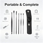 12Pcs Ear Wax Removal Kit- Ear Cleaner Tool Stainless Steel- Portable Spiral Cleaning Tools with Storage Box for Adults (12 Pcs)