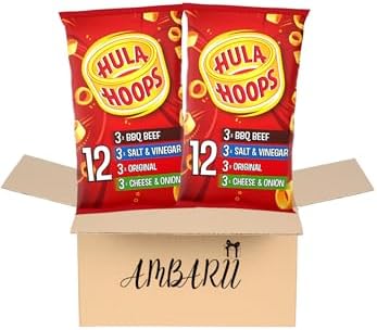 AMBARII Hula Hoops Classic Variety Multipack Crisps 12 Pack x 2, Assorted Crisps Multipack, Classic Variety Pack