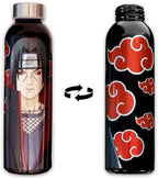 Naruto Shippuden Water Bottle Set - Bundle with 12 Oz Stainless Steel Bottle with Strap and 8 Oz Plastic Bottle Plus More | Naruto Merchandise