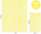 WDF 150Pack Yellow Checkered Napkins - 3 Ply Disposable Yellow and White Gingham Napkins, Dinner Napkins Paper for Picnic BBQ Birthday Wedding Party Easter