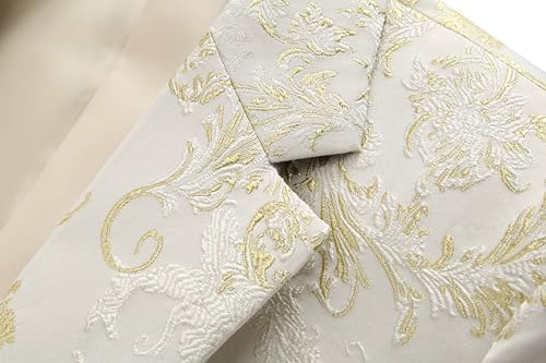 Mens Floral Blazer Slim Fit Sport Coats & Blazers - One Button Paisley Tuxedo Suit Jacket for Wedding, Prom and Party