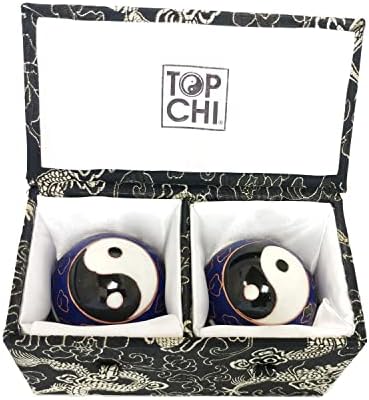 Top Chi Premium Bagua Baoding Balls. Chiming Chinese Health Balls for Hand Therapy, Exercise, and Stress Relief (Medium 1.6 Inch)