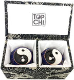 Top Chi Premium Bagua Baoding Balls. Chiming Chinese Health Balls for Hand Therapy, Exercise, and Stress Relief (Medium 1.6 Inch)