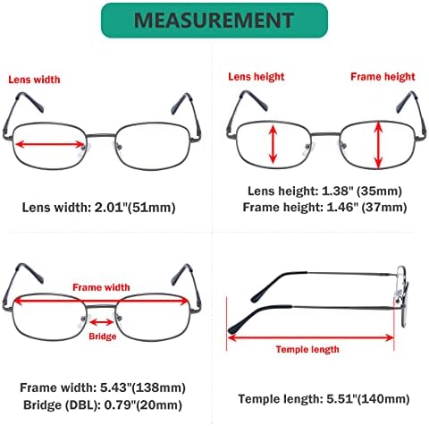 Eyekepper Metal Frame Spring Hinged Arms Reading Glasses 3 Pair Valupac Metal Readers