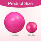 2PCS Yoga Ball, 25Inch Thicked Anti-Burst Exercise Balls for Workout Stretching Stability, Non-Slip Balance Ball Equipment for Women Pilates Physical Therapy Pregnancy Labor Birthing Fitness