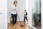 Vileda 158735 Super Classic Broom with Triangular Handle and Super Duster Classic Sweeping Set Broom Set – Red, 16 x 49 cm