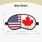 American Flag and Canadian Flag Portable Printed Travel Sleep Eye Mask Blackout Meditation Eye Shade
