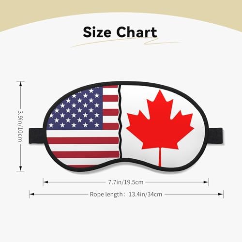 American Flag and Canadian Flag Portable Printed Travel Sleep Eye Mask Blackout Meditation Eye Shade