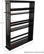 Lavish Home 3-Tier Slim Rolling Storage Cart - 25” x 5.7” Narrow Rolling Cart with Handle and Wheels for Bathroom, Laundry Room, and Kitchen Organization - Pull-Out Home Organizers (Black)