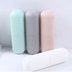 Travel Toothbrush Case, Carrier Portable Toothbrush Holder with Cover PP Anti Slip Travel Toothbrushes Cup Toothbrushes Storage Box for Trip, Business, Camping, School (Pink)