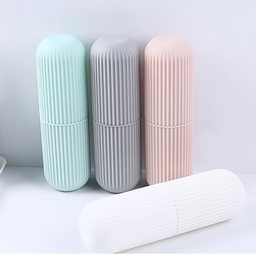Travel Toothbrush Case, Carrier Portable Toothbrush Holder with Cover PP Anti Slip Travel Toothbrushes Cup Toothbrushes Storage Box for Trip, Business, Camping, School (Pink)