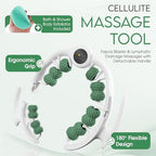 Cellulite Massage Roller, Fascia Blaster, Lymphatic Drainage Massager, Relieve Muscle Soreness, Body Sculpting Tool with Detachable Handles for Thighs, Legs, Buttocks, Gift Exfoliating Brush. (Green)
