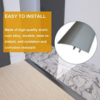 Aluminum Floor Transition Threshold Strip, Door/Carpet/Tile/Threshold Reducer, Doorway Edge Trim for Laminate Floor Mat Carpet and Vinyl Tile (Gray, 36Inch)