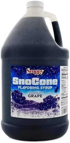 Snappy Grape Sno Cone Syrup, 1 Gallon (128 ounces) Size, Ready to Use For Snow Cone Machines, Flavored Syrup for Shaved Ice, 14 Snow Cone Flavor Options