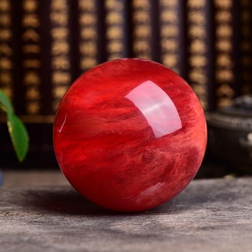 Red Crystal Ball with Stand Red Ball Smelting Quartz Crystal Gemstone Ball Sphere for Feng Shui Divination Sphere Home Decoration Gift,1.2in(3cm)