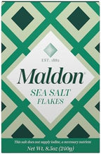 Maldon Salt, Sea Salt Flakes, 8.5 oz (240 g), Kosher, Natural, Unique Gourmet Pyramid Shaped Salt Flakes, Perfect for a Wide Range of Dishes, Hand-Harvested for Four Generations (Packaging May vary)