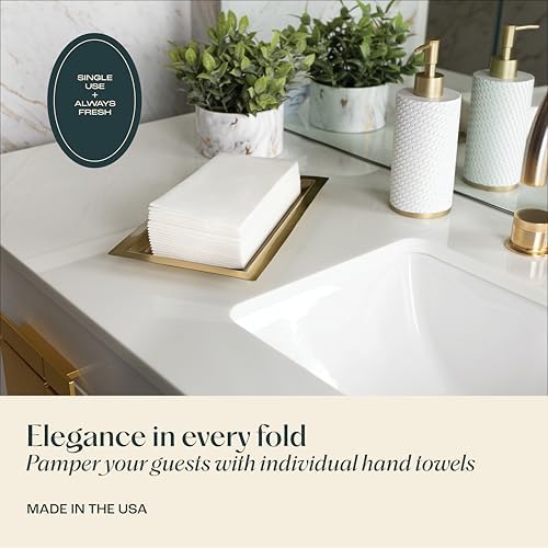 300-Pack Servietto Disposable Linen-Feel Guest Towels - 12" x 17" Disposable Cloth-Like Hand Towels - Made In USA, Soft and Absorbent Paper Napkin for Kitchen, Bathroom, Party, Wedding, Or Event
