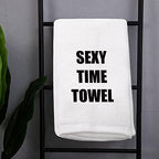 WZMPA Sexy Time Wash Towel Naughty After Cum Gift Gag Wash Cloth Adult Humor Gift for Boyfriend Gilfriend Couple Wife Husband (Sexy Time)