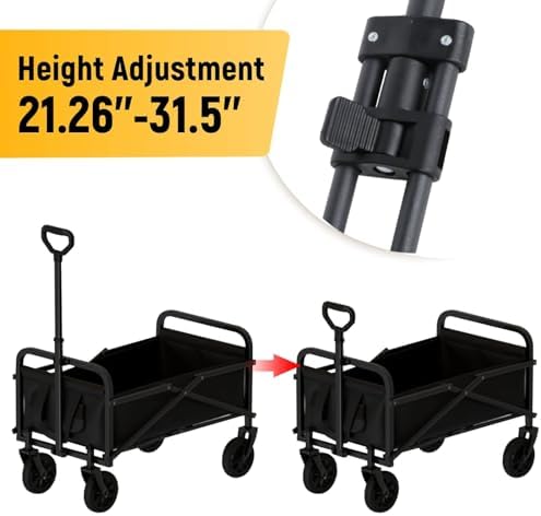 Trolley Pull Handle, Folding Wagon Pull Handle Replacement, Adjustable Shopping Cart Pull Handle for Garden Carts Picnic Carts Beach Park, Style D