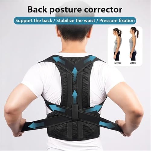 XS-5XL Plus Size Fully Adjustable Posture Corrector Back Brace Women Men Full Back Support Belt Scoliosis And Hunchback Correction Decompression Neck Shoulders(4X-Large)