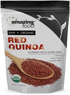 Amazing Food Red Quinoa | 12 Oz | USDA Certified Organic | Vegan | Gluten Free | Non-GMO | Made in USA