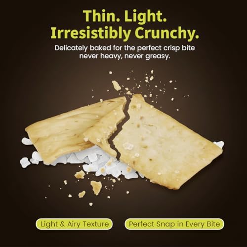Scrocchi Italian Thin Crackers, Assorted with Sea Salt for Light Snacking- Olive Oil Crackers with Delicate Flavors & Crisp Texture - Flavored Crackers for Entertaining, Travel & Pairing with Dips-3pk