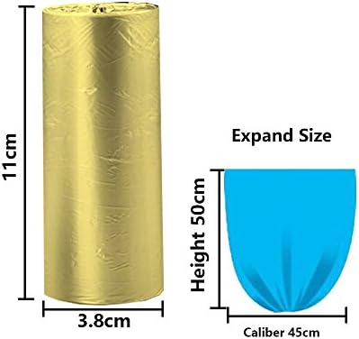 5 Rolls Small Trash Garbage Bags, 4 Gallon Strong Thin Material Disposable, Kitchen, Durable Plastic Trash Bags for Office Home Bedroom Garden Waste Bin, 100 Counts (Golden)