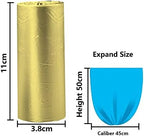 5 Rolls Small Trash Garbage Bags, 4 Gallon Strong Thin Material Disposable, Kitchen, Durable Plastic Trash Bags for Office Home Bedroom Garden Waste Bin, 100 Counts (Golden)
