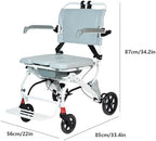 Transport Wheelchair Aluminium Alloy Wheelchair Lightweight Transport Wheelchairs with Adjustable Pedal and Handbrake Manual Wheelchair Mobility aids